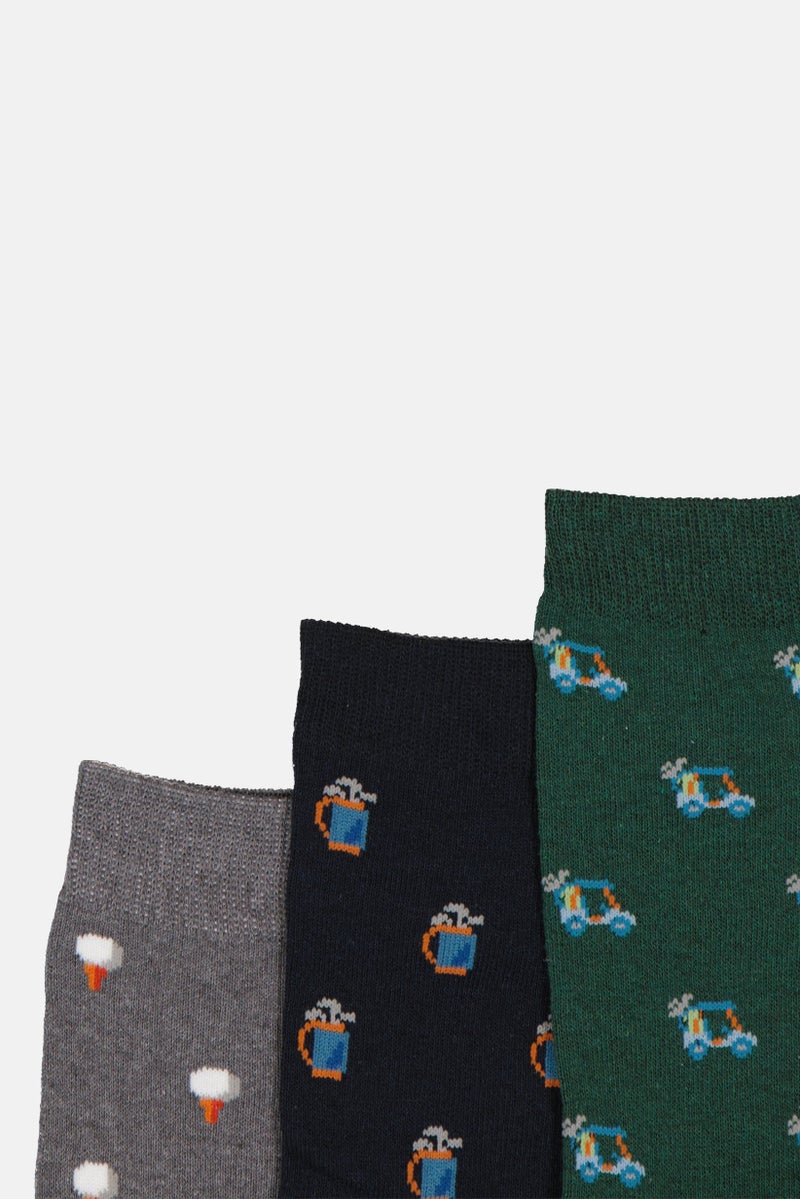 The Orrsum Sock Co Men 3 Pack Graphic Print Golf Cart Socks, Multicolor - Image 4